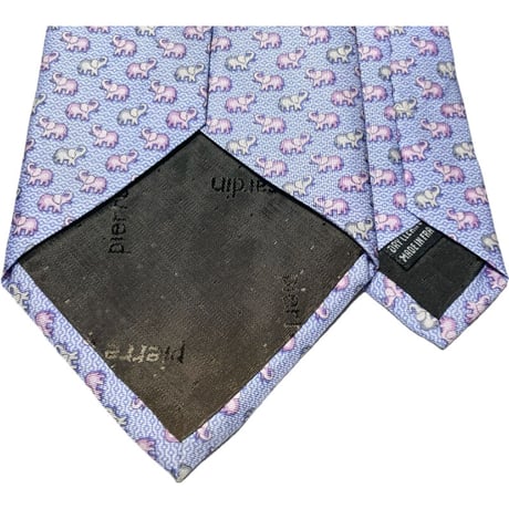 ▲訳あり商品▲ MADE IN FRANCE製 pierre cardin 象柄シルクネクタイ パープル