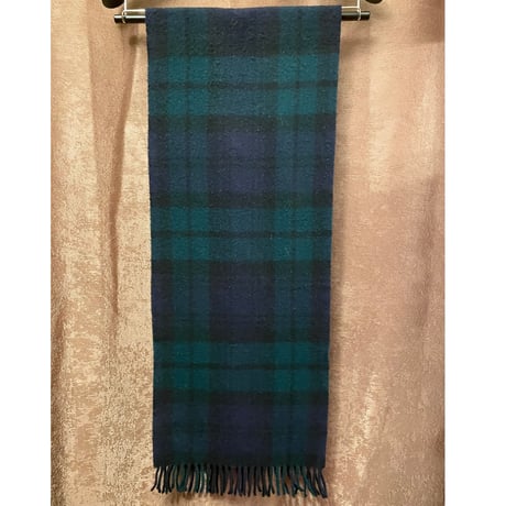 MADE IN SCOTLAND製 Polo Ralph Lauren チェック柄ウールマフラー グリーン×ネイビー