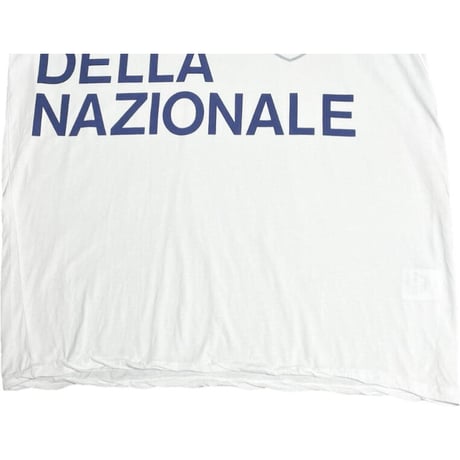 MADE IN ITALY製 MAGLIA「MAGLIA DELLA NAZIONALE」ロゴプリント VネックTシャツ ホワイト Mサイズ