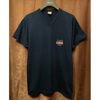 MADE IN ITALY製 HARMONY CAPRI ITALIA 刺繍入りVネックTシャツ ネイビー Lサイズ