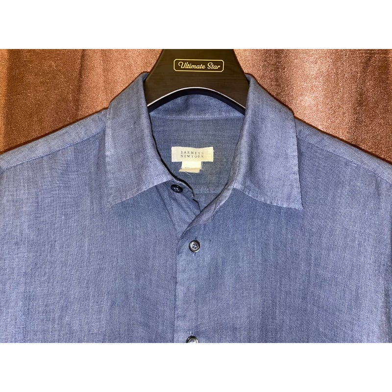 【美品/実寸L位】バーニーズニューヨーク リネン100 長袖シャツ カッタウェイ 美品/実寸L位】バーニーズニューヨーク リネン100 長袖シャツ