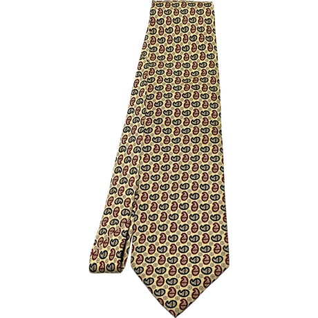 ▲訳あり商品▲ MADE IN ITALY製 Andrew's Ties ペイズリー柄シルクネクタイ イエロー