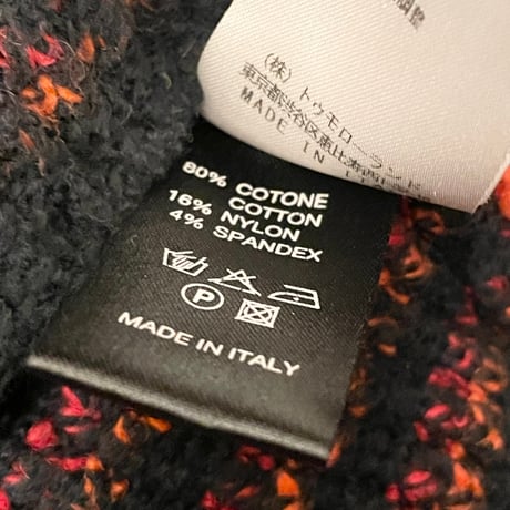 【TOMORROWLAND取り扱い】MADE IN ITALY製 roberto collina コットンハイネックニットセーター ブラック 46サイズ