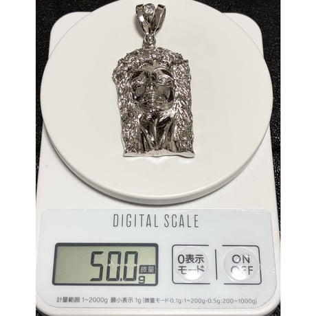 箱付き ICE LINK製 AVALANCHE シルバー925 大型ジーザス JESUS ジルコニア付きペンダントヘッド シルバー 縦8cm×横3.8cm