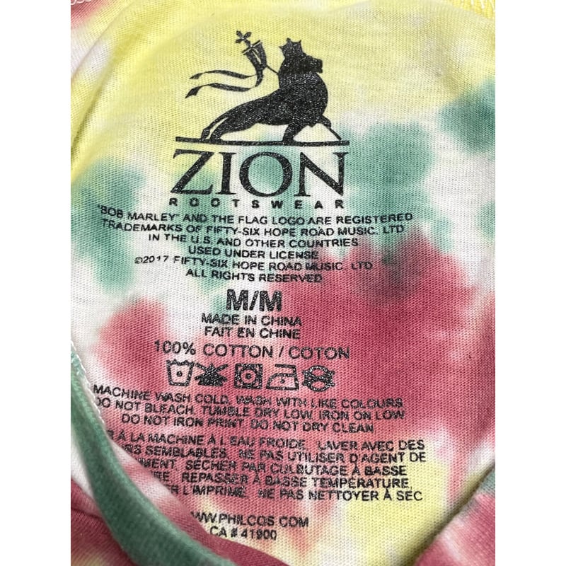 ZION ROOTSWEAR BOB MARLEY タイダイ染めTシャツ ラスタカラー M ZION ROOTSWEAR BOB MARLEY タイダイ染めTシャツ ラスタカラー M