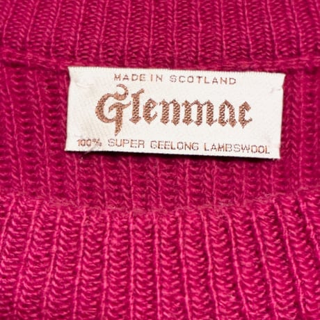 MADE IN SCOTLAND製 Glenmac SUPER GEELONG LAMBSWOOL 100% クルーネックセーター マゼンタ