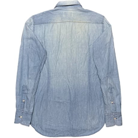 MADE IN ITALY製 Bevilacqua 長袖デニムシャツ ライトインディゴ Sサイズ