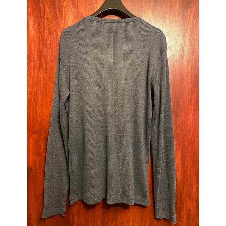 MADE IN USA製 90s DKNY Donna Karan New York 長袖ニットカットソー チャコールグレー Mサイズ