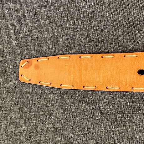 HANDMADE IN ITALY製 Giorgio Zoni 型押しハンドメイドレザーベルト レッドブラウン 75サイズ