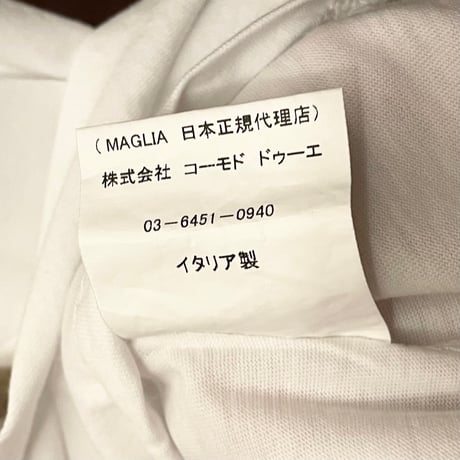 ★新品★ MADE IN ITALY製 MAGLIA 2024年SSモデル 「COLLINA」 ロゴプリント クルーネックTシャツ ホワイト S～Lサイズ