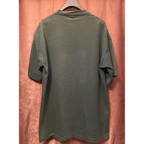 希少 MADE IN USA製 90s Calvin Klein Jeans ロゴプリントTシャツ ダークグリーン L/XLサイズ