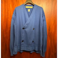 MADE IN JAPAN製 NANO UNIVERSE SEA ISLAND COTTON ダブルカーディガン ブルー Mサイズ