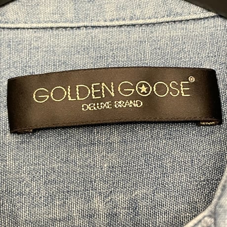 MADE IN ITALY製 GOLDEN GOOSE DELUXE BRAND 長袖シャンブレーシャツ ライトインディゴ XSサイズ