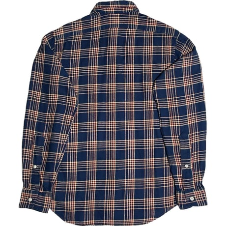 MADE IN USA製 INDIVIDUALIZED SHIRTS SLIM FIT 長袖チェックシャツ ネイビー 13 1/2-29サイズ