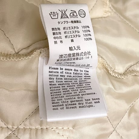 MADE IN ENGLAND製 LAVENHAM フード付きキルティングジャケット アイボリー 36/48サイズ