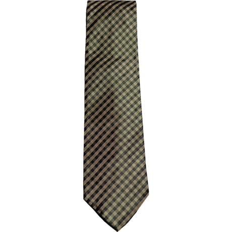 ☆タグ付き新古品☆ MADE IN ITALY製 ICEBERG チェック柄シルクネクタイ オリーブ