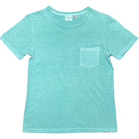 MADE IN USA製 FREAK'S AMERICA ポケット付き半袖Tシャツ ターコイズグリーン Sサイズ
