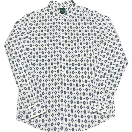 【TOMORROWLAND取り扱い】 MADE IN JAPAN製 SOULEIADO 長袖総柄シャツ ホワイト 1サイズ