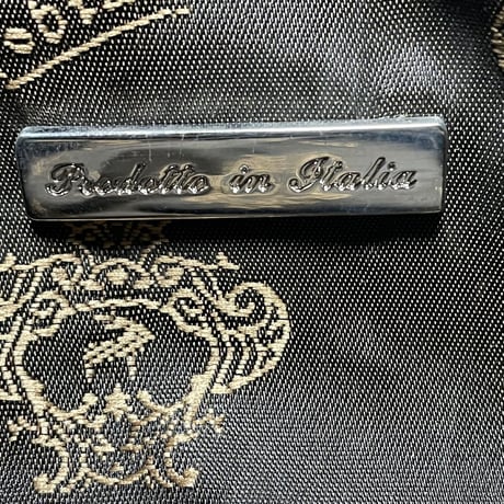 MADE IN ITALY製 orobianco レザーナイロンショルダーバッグ ネイビー