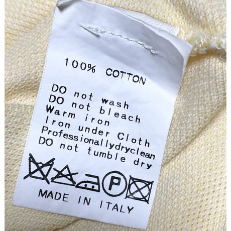 【BEAMS 取り扱い】 MADE IN ITALY製 VALDOGLIO FOR BEAMS F 半袖鹿の子ポロシャツ ベビーイエロー Mサイズ