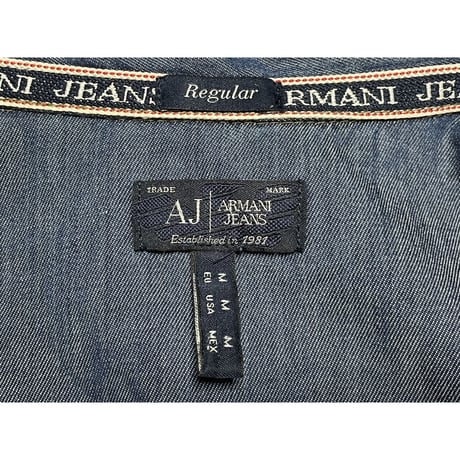 ARMANI JEANS 長袖デニムウエスタンシャツ インディゴ Mサイズ