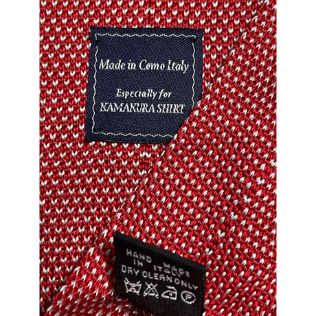 MADE IN ITALY製 Made in Como Italy Especially for KAMAKURA SHIRT HANDMADEシルクニットタイ レッド
