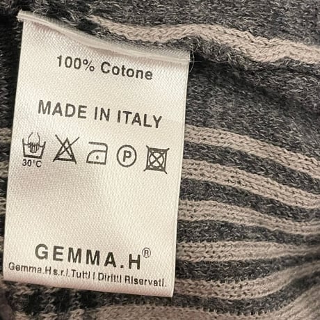MADE IN ITALY製 GEMMA.H UOMO フルジップコットンカーディガン ブラック×グレー XLサイズ