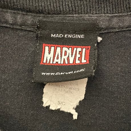MADE IN MEXICO製 MARVEL キャラクタープリントTシャツ ブラック Sサイズ