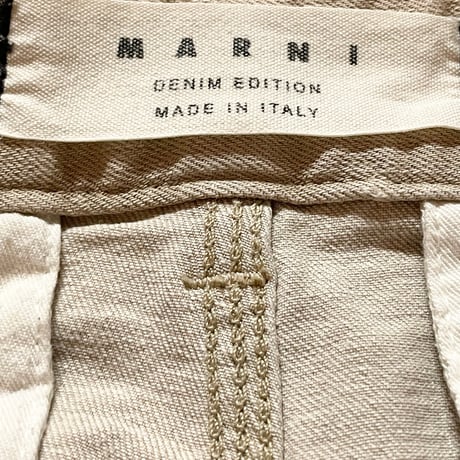 MADE IN ITALY製 MARNI DENIM EDITION カラーデニムハーフパンツ ベージュ W31サイズ
