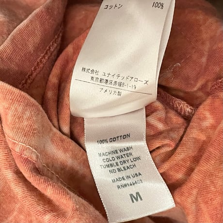 【UNITED ARROWS 取り扱い】 MADE IN USA製 KATIN タイダイ染め バックプリントTシャツ オレンジ Mサイズ
