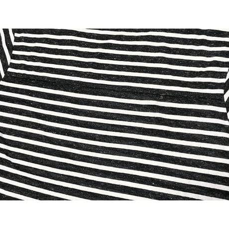DENHAM リネン混半袖ボーダーTシャツ ブラック×ホワイト Sサイズ