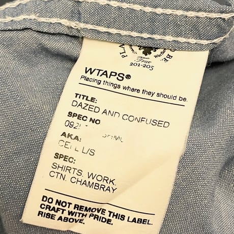 MADE IN JAPAN製 WTAPS 長袖ダンガリーシャツ ライトインディゴ Mサイズ