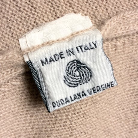 MADE IN ITALY製 80s UNITED COLORS OF BENETTON ラムウールカーディガン ベージュ 48サイズ