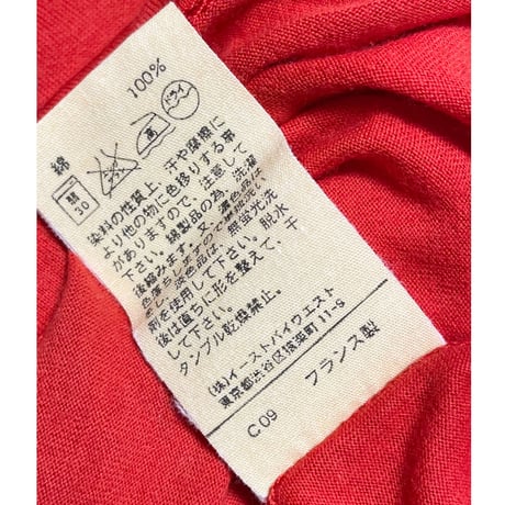 ▲訳あり商品▲ MADE IN FRANCE製 A.P.C. 半袖クルーネックTシャツ レッド 1サイズ