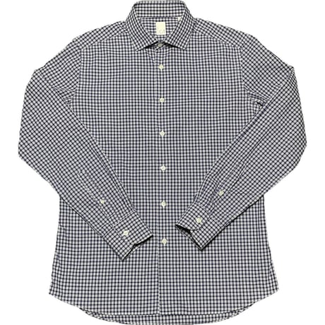 CIT LUXURY 長袖チェックシャツ ネイビー 40-15 3/4サイズ