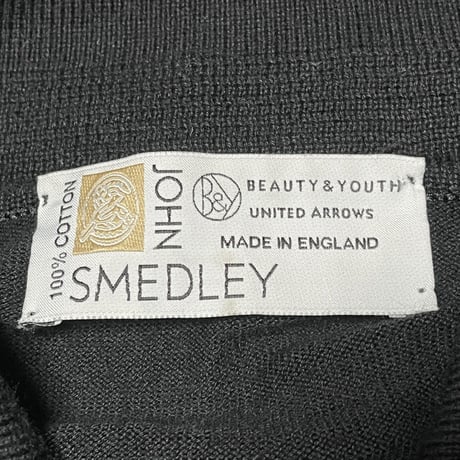 MADE IN ENGLAND製 BEAUTY&YOUTH UNITED ARROWS別注 JOHN SMEDLEY 長袖ニットポロシャツ ブラック Mサイズ