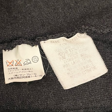 希少 サン・フレール期 MADE IN ITALY製 NeIL BarreTT ニットベストドッキング長袖ウールチェックシャツ ブラック×チャコールグレー Sサイズ