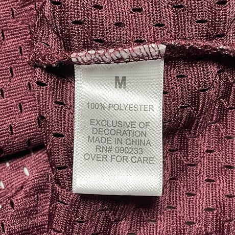 FOG ESSENTIALS バックロゴ VネックメッシュTシャツ ボルドー Mサイズ