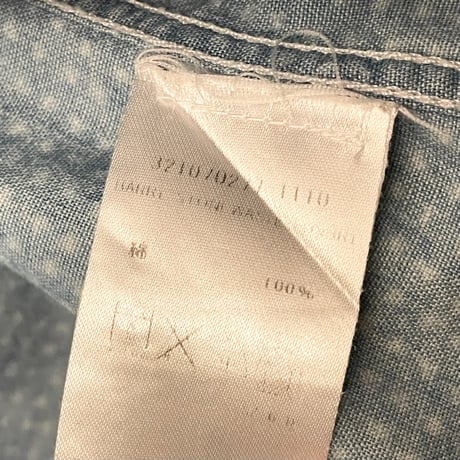 MADE IN USA製 Frank & Eileen 長袖ドット柄シャツ ライトインディゴ XSサイズ