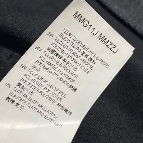 MADE IN ITALY製 ARMANI COLLEZIONI リボンデザインヘリンボーン柄ニットジャケット チャコールグレー 42サイズ