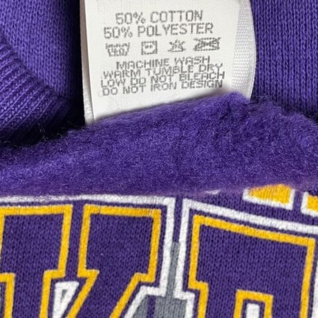 MADE IN USA製 LOS ANGELES LAKERS スウェットトレーナー ARTEXボディ パープル L/14-16サイズ