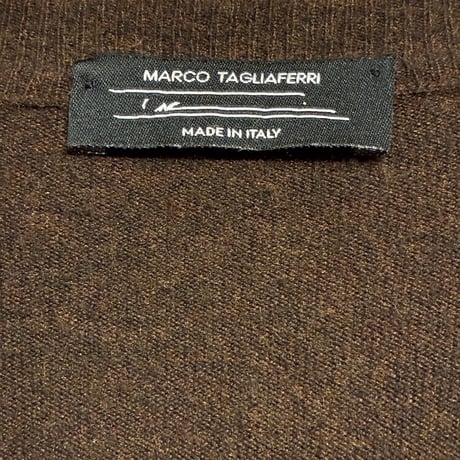 MADE IN ITALY製 MARCO TAGLIAFERRI ナイロンレーヨン Vネックセーター ブラウン 52サイズ