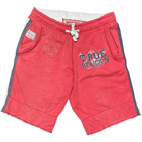 TRUE RELIGION スウェットハーフパンツ オレンジ Lサイズ
