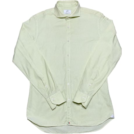 MADE IN ITALY製 Shirt factory Collection 長袖シャツ 38/15サイズ イエロ―グリーン
