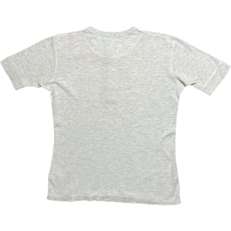 ▲訳あり商品▲【UNITED ARROWS取り扱い】MADE IN CANADA製 re・sei オーガニックコットンワッフル地ヘンリーネック半袖Tシャツ ライトグレー Mサイズ