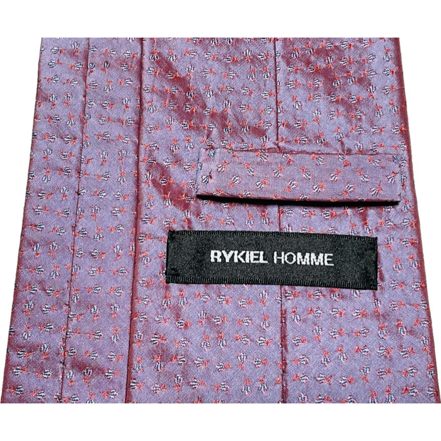MADE IN FRANCE製 RYKIEL HOMME 総柄シルクネクタイ ピンク | Ul