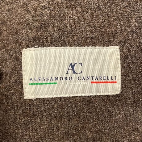 MADE IN ITALY製 ALESSANDRO CANTARELLI ヴァージンウールPコート ブラウン 46サイズ