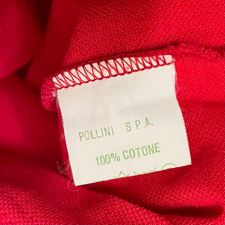 MADE IN ITALY製 POLLINI 半袖鹿の子ポロシャツ レッド Mサイズ