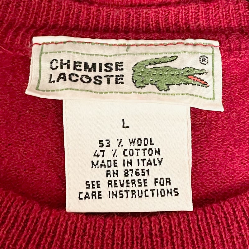 レア品 MADE IN ITALY製 70～80s CHEMISE LACOSTE クルーネッ