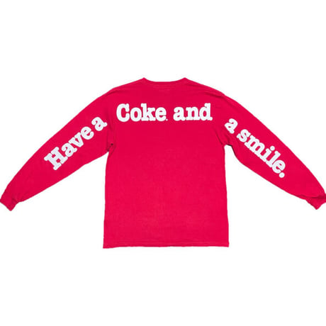 BEAMS T × Coca Cola コラボレーション長袖Tシャツ レッド Mサイズ